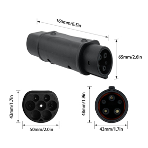 Kiểu 2 đến Kiểu 1 EVSE Adapter IEC 62196 đến SAE J1772 Adapter sạc xe điện 3