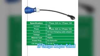 Bộ chuyển đổi sạc Type2 EV Blue CEE sang Schuko
