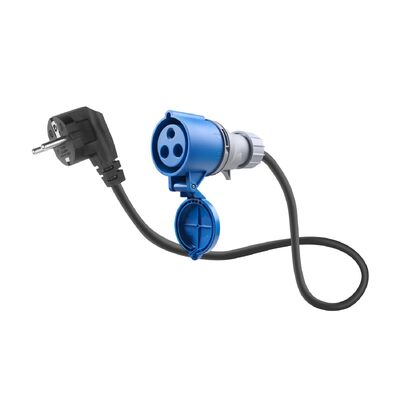 Cáp chuyển đổi CEE xanh 32A Type2 phích cắm sạc EV 3 chấu ổ cắm Schuko 2 chân Bộ chuyển đổi CEE xanh sang phích cắm Schuko cho bộ sạc EV